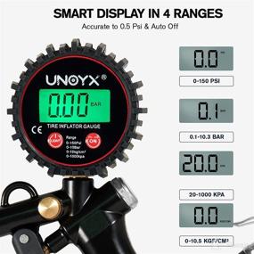 img 2 attached to 🚴 UNOYX Digital Tire Pressure Gauge: 150PSI Tire Inflator & Heavy Duty Air Chuck with Gauge for Car, Bike, RV, Truck, Motorcycle - Professional Accuracy