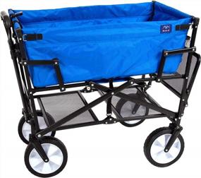 img 2 attached to Foldable Double Decker Wagon For All Terrain Outdoor Use - Heavy Duty, Portable, And Lightweight Utility Cart Ideal For Camping Gear, Groceries, And More By MacSports