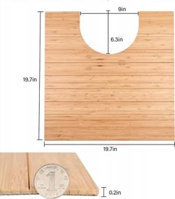 img 2 attached to Non-Skid Natural Bamboo Toilet Mat U Shaped Carpet With Multi-Panel Strip Foldable Roll Up Non Slip Fabric For Indoor Use