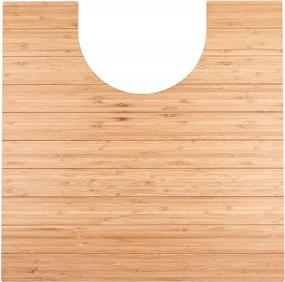 img 3 attached to Нескользящий коврик для туалета из натурального бамбука, U-образный ковер с многопанельной полосой, складная рулонная нескользящая ткань для использования в помещении