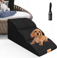 topmart high density foam dog ramp & steps: ideal 3 tier solution for elderly, injured, or joint pain pets - non-slip & soft for cats and dogs - black логотип