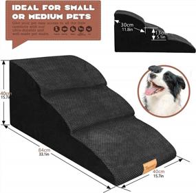 img 3 attached to Topmart High Density Foam Dog Ramp & Steps: Ideal 3 Tier Solution For Elderly, Injured, Or Joint Pain Pets - Non-Slip & Soft For Cats And Dogs - Black