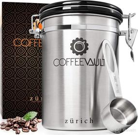 img 4 attached to ☕ Large Stainless Steel Coffee Storage Canister with Scoop and CO2 Valve - Airtight Coffee Bean Container for Freshness - 1lb Capacity - Zurich