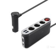 🚗 cable matters car cigarette lighter splitter with usb c, 3x usb charging ports, on/off switch, pd, qc3.0, led display - mounting stickers included logo