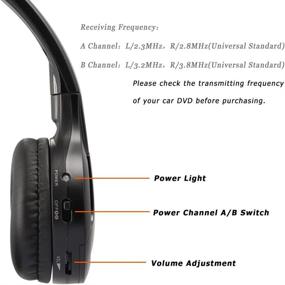 img 2 attached to 🎧 In-Car DVD Infrared Wireless Headphones – Universal 2 Channel IR Headphones, On-Ear Car Headphones (2 Pack)