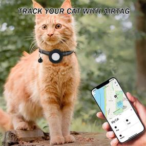 img 3 attached to 🐱 Reflective Nylon Cat Collar with Silicone Waterproof Airtag Holder Case - PETIZER Airtag Compatible, Breakaway Safety Buckle with Bell, for Cats and Puppies