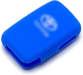 img 1 attached to Silicone Remote Key Case Cover 4 Buttons Fob Holder for Toyota Land Cruiser, Highlander, Crown, Prado, 4Runner, Camry, Venza, Avalon, Prius - Blue with Red Button