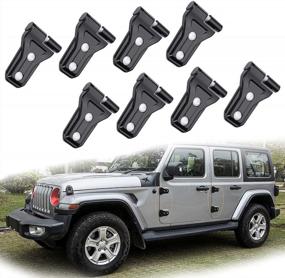 img 4 attached to EnRand Наружная дверная петля Накладка Аксессуары для 2018-2021 Jeep Wrangler JL JLU Sports Sahara Freedom Rubicon Unlimited Gladiator JT 2-дверный и 4-дверный - набор из 8 предметов