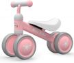 first birthday gifts: baby balance bikes for 10-24 month old boys and girls - toddler walkers and riding toys with 4 wheels, no pedal infant bicycle - perfect for new year and holiday celebrations logo