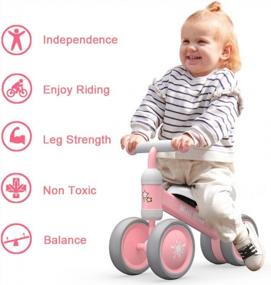 img 1 attached to First Birthday Gifts: Baby Balance Bikes For 10-24 Month Old Boys And Girls - Toddler Walkers And Riding Toys With 4 Wheels, No Pedal Infant Bicycle - Perfect For New Year And Holiday Celebrations
