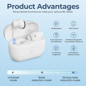 img 1 attached to 2-In-1 Bluetooth Hearing Aids With APP Control & Rechargeable Design For Seniors Adults - Digital Sound Amplifiers W/ Earbuds, Feedback Reduction & Noise Cancelling (1 Pair)