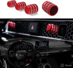 img 4 attached to 🔴 Elevate your Honda Civic 2022 with Thenice Air Vent Lever Cover Wind Outlet Knob Decoration Trims – 4PCS (Red) for 11th Gen Civic!