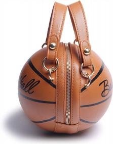 img 1 attached to Women'S Basketball Shaped Crossbody Bag - Adjustable Strap PU Handbag With Messenger Style
