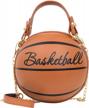women's basketball shaped crossbody bag - adjustable strap pu handbag with messenger style logo