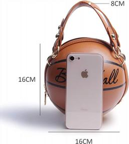 img 2 attached to Women'S Basketball Shaped Crossbody Bag - Adjustable Strap PU Handbag With Messenger Style