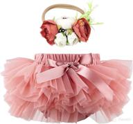 hoolchean soft fluffy tutu skirt and headband set for infant toddler baby girls, with diaper cover bloomer logo
