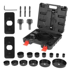 img 4 attached to Prostormer 21-Piece Hole Saw Kit With 13PCS Blades, 2 Mandrels, 2 Plates & 3 Drill Bits