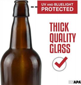 img 2 attached to Ilyapa 16Oz Amber Glass Beer Bottles For Home Brewing - 6 Pack With Airtight Rubber Seal Flip Caps