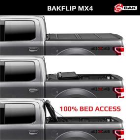 img 2 attached to Максимизируйте безопасность кузова своего грузовика Ford F-150 с жестким складным кожухом BAKFlip MX4 Tonneau - Подходит для кузова длиной 6 футов 7 дюймов.