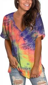 img 3 attached to Comfortable Women'S Casual Tunic Tops With V-Neck, Loose Fit, And Short Sleeves Perfect For Summer