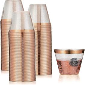 img 4 attached to 🌹 Premium 100 Rose Gold Cups - Elegant & Sturdy Disposable Party Cups for Weddings, Birthdays & More