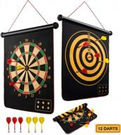 magnetic dart board for kids with 12 magnetic darts - fun double-sided dart board game for boys (ages 4-13) - ideal gift ideas for teen boys - baturu logo