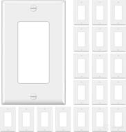 20 pack of bestten decor wall plate: unbreakable 🧱 polycarbonate, 1-gang standard size outlet and switch cover, ul listed, white логотип