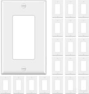 20 pack of bestten decor wall plate: unbreakable 🧱 polycarbonate, 1-gang standard size outlet and switch cover, ul listed, white logo