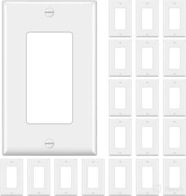 img 4 attached to 20 Pack of BESTTEN Decor Wall Plate: Unbreakable 🧱 Polycarbonate, 1-Gang Standard Size Outlet and Switch Cover, UL Listed, White