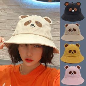 img 1 attached to Унисекс Jazzor Cute Frog Bucket Hat — защита от ультрафиолета и защита от солнца и складываемая рыбацкая шляпа