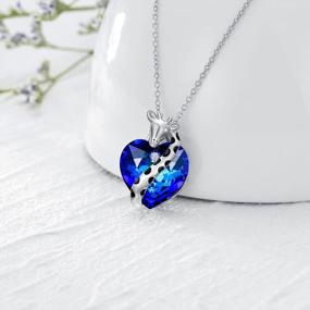 img 2 attached to Sterling Silver Animal Pendant Necklace: A Stunning Gift For Women And Girls, Featuring A Heart Crystal From Austria