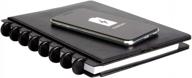 stay organized and powered up with tul wireless charging discbound leather notebook, letter size in black logo