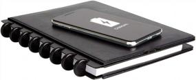 img 1 attached to Оставайтесь организованными и полными энергии с кожаным ноутбуком TUL с беспроводной зарядкой и диском, размером с букву черного цвета