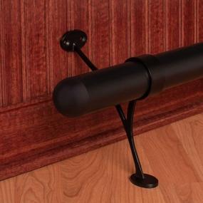 img 1 attached to Outwater 4’ Bar Foot Rail Kit – Complete Undercounter Mount Hardware And Tubing, Dome End Cap Matte Black Finish