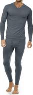 men's fleece-lined v-neck thermal underwear set for cold weather by thermajohn - base layer for ultimate warmth логотип