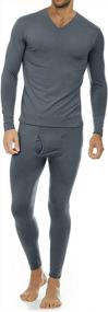 img 4 attached to Men'S Fleece-Lined V-Neck Thermal Underwear Set For Cold Weather By Thermajohn - Base Layer For Ultimate Warmth