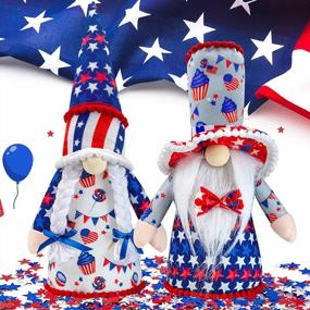 img 4 attached to Lovinland USA American Patriotic Gnomes Christmas Winter Gnomes Decorations Tomte Swedish Farmhouse Home Decor Gnomes Gifts For Women Men 4Th Of July Memorial Day Decorations