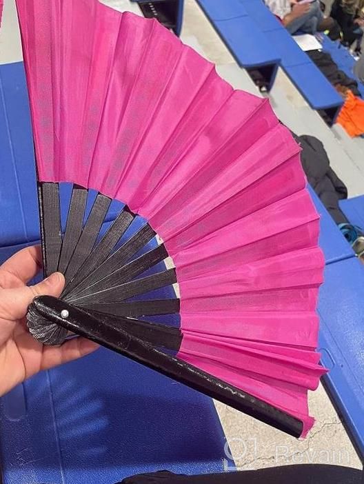 img 1 attached to Large Rave Folding Hand Fan For Women Men - Meifan Bamboo Fan Perfect For Festivals, Dancing & Gifts! review by Breanna Homack