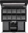 organize your timepieces in style: rothwell's 10-slot watch box with valet drawer and microsuede liner in black/grey logo