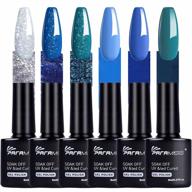 sparkle glitter gel nail polish kit - blue, green, and silver colors - soak off uv gel nail polish starter set for home gel manicure - ideal nail kit for beginners in the glitter series logo