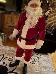 img 5 attached to Роскошный бархатный костюм Санта-Клауса для мужчин - 10 предметов, идеально подходящих для рождественской вечеринки, косплея и торжеств