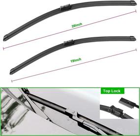 img 3 attached to 🚗 Original Equipment Replacement Windshield Wiper Blades - Set of 2 (26"/18") for 2013-2018 Maserati Ghibli & 2016-2021 Maserati Levante (Top Lock)