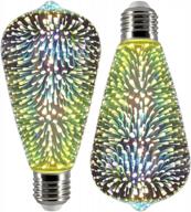 светодиодная лампа ameriluck fairy, винтажный стиль эдисона, водонепроницаемая для наружного использования (3d-фейерверк, st64 2pk) логотип
