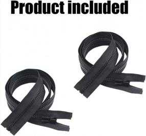 img 3 attached to Set Of 2 #5 7-Inch Black Separating Jacket Zippers - Ideal For Sewing Coats And Jackets - Molded Plastic Bulk Zippers