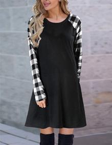 img 3 attached to Blooming Jelly Womens Plaid Sleeve Women's Clothing ~ Dresses