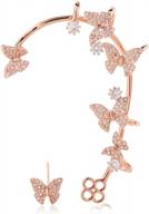 stunning vercret gold ear cuff earrings for women - non-piercing, cz adjustable ear clip for fashionable girls логотип