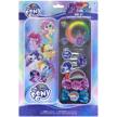 magical my little pony hair accessory set for girls: 9-piece collection in tin case with hair coil, clips, bows, and rings logo