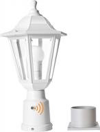 светодиодный наружный светильник с датчиком от заката до рассвета, белый современный внешний фонарь для монтажа на пирсе для садового двора, патио, водонепроницаемая пластиковая лампа и лампочка в комплекте логотип