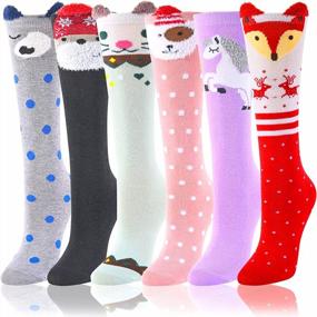 img 2 attached to SOCKFUN Girls Socks Gifts Anime Cartoon Animal Knee High Socks For Teenage Girls 3-12 Years