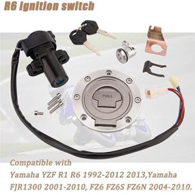 img 3 attached to 🏍️ YZF R1 R6 Ignition Switch Compatible with Yamaha 1992-2012 - Gas Cap Cover, Seat Lock & Key Set